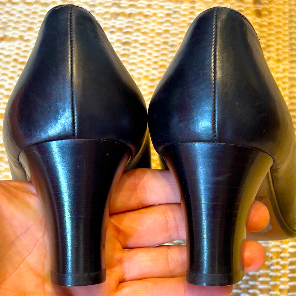 NWOT COACH s9.5🔥80s VINTAGE Never worn blk leather pumps Made in Italy Pristine - Picture 6 of 8